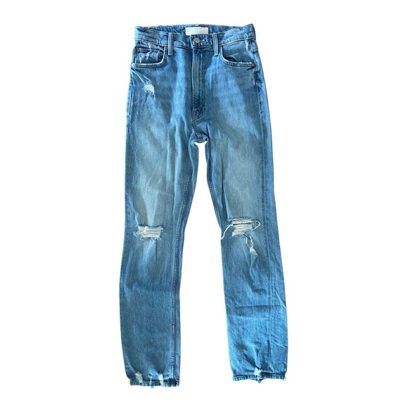 Mother Superior High Waisted Rider Skimp The Confession Jeans Size 27 Distressed - Picture 1 of 16